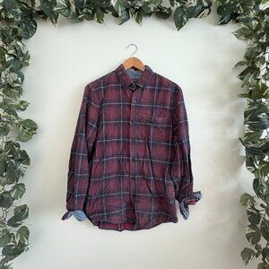 Legacy Copper & Oak Long Sleeve Front Button Shirt Plaid Red Men’s Size S